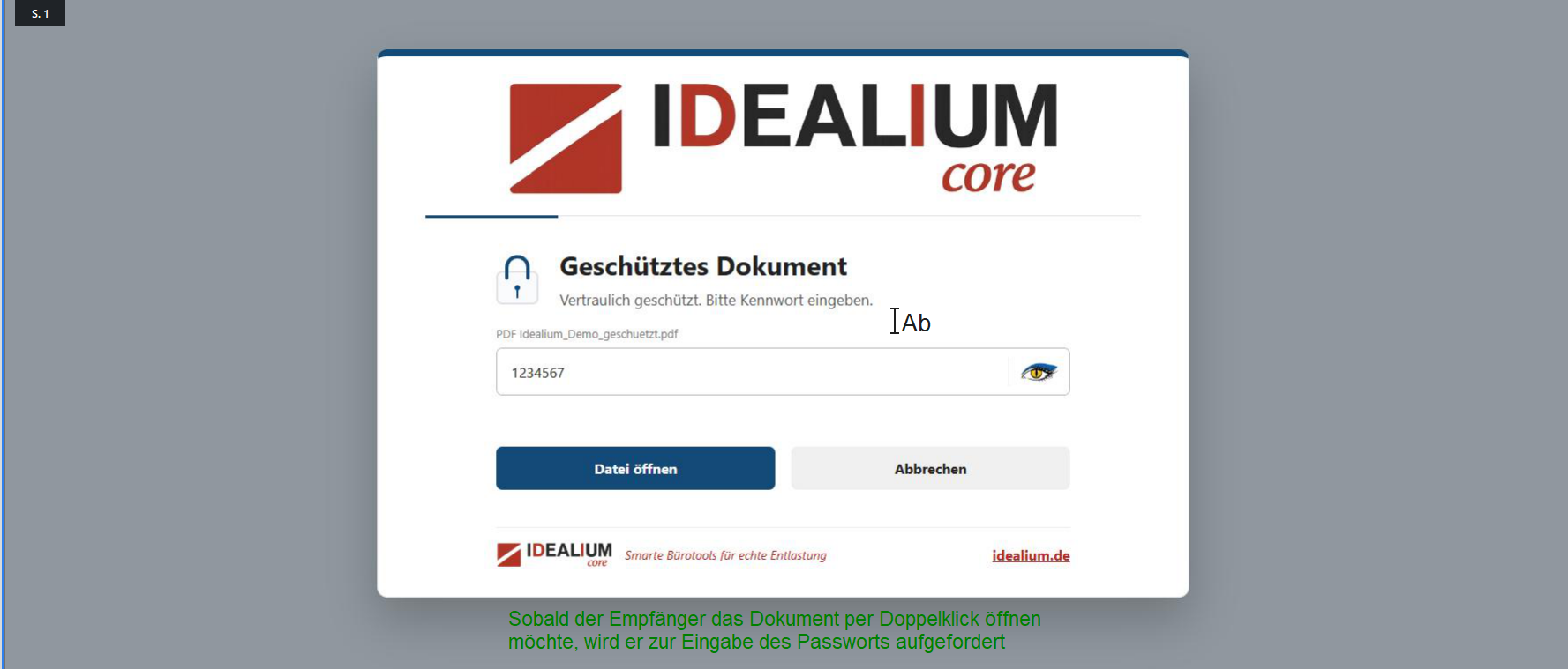 Gebrandete Passwortabfrage beim Empfänger